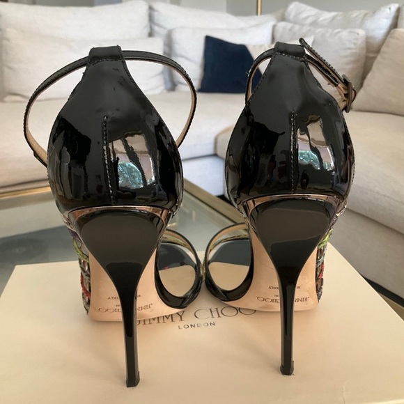 Authentic Jimmy Choo “Delta” Vuka D’Orsay black, colorful heels, sz. 39 - Picture 4 of 9